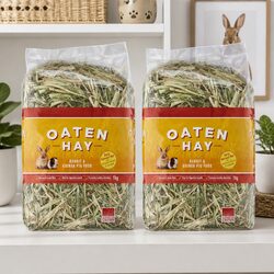 Natural Oaten Hay 1kg x2 Pack for Enhanced Pet Living