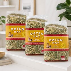 Natural Oaten Hay 1kg Small Animal Feed x3 Packs for Happy Pets