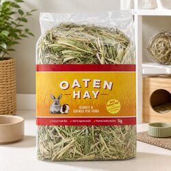 Oaten Hay 1kg Small Animal Feed Natural Dried Grass Fibre Loose Cut