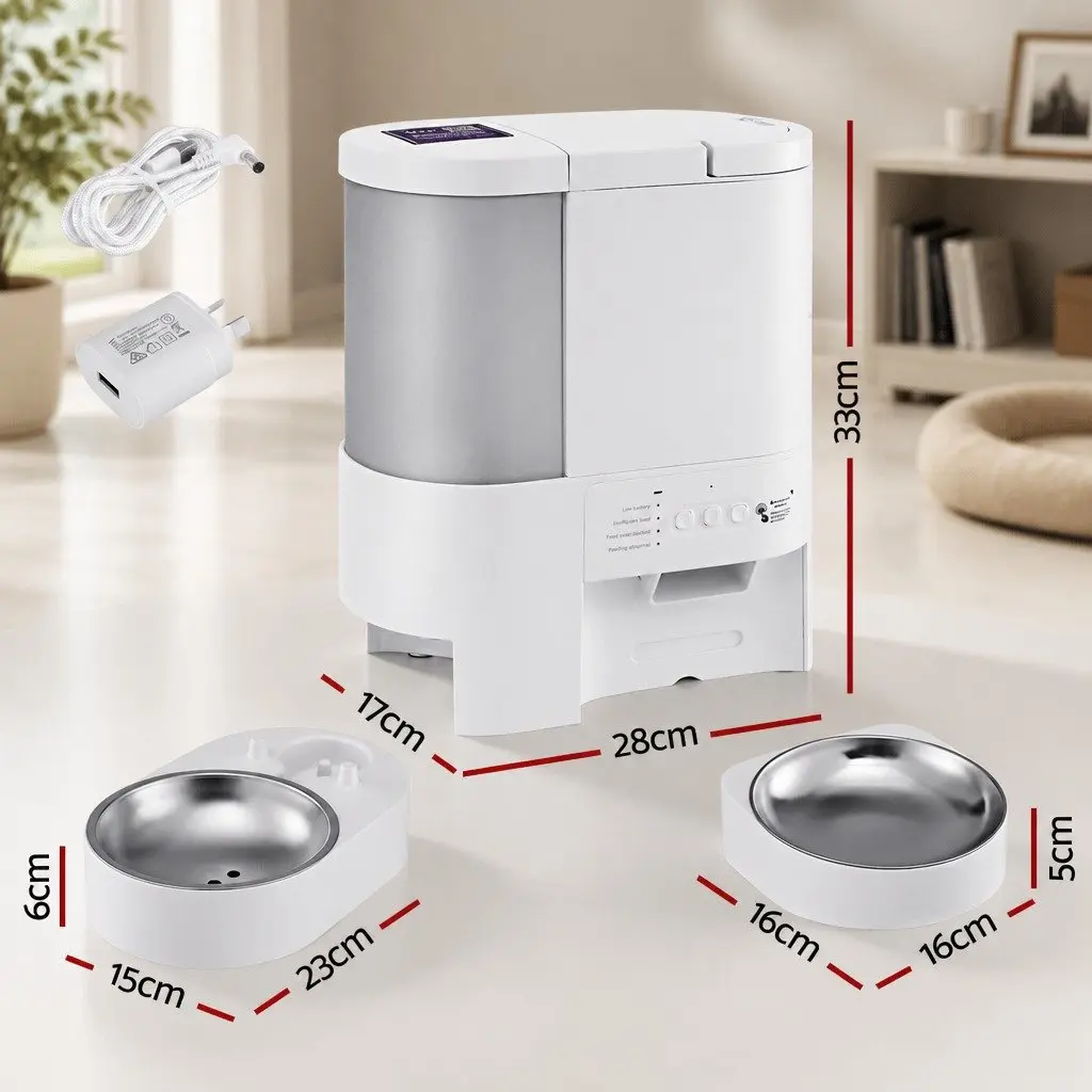 Automatic Pet Feeder Water Dispenser 4L WiFi App Control 2-in-1 for Dogs and Cats