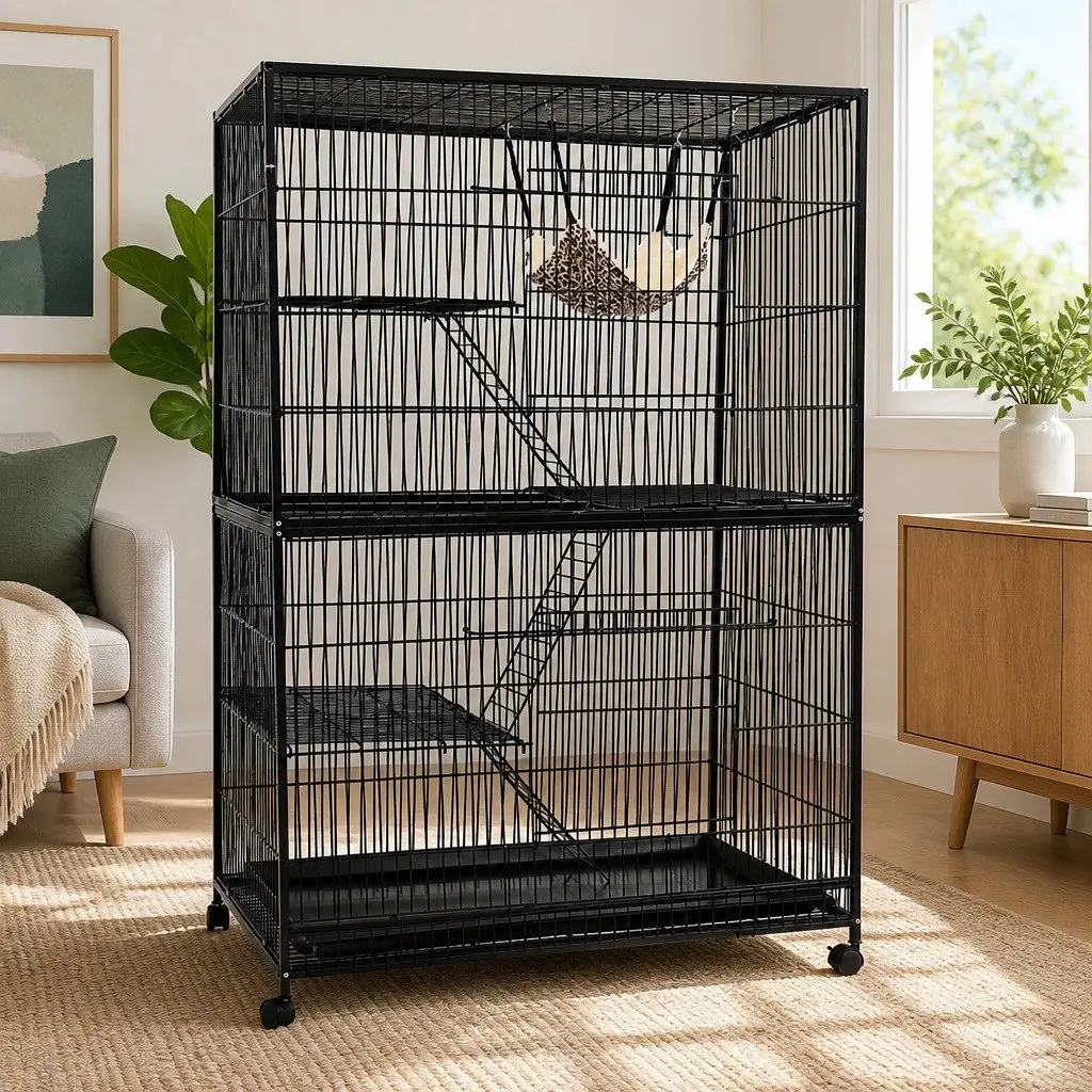 Rabbit Cage Hutch 142cm Height Multi-Level Guinea Pig Ferret Small Animal