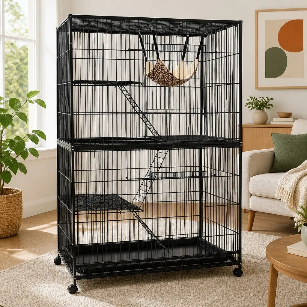 Rabbit Cage Hutch 142cm Height Multi-Level Guinea Pig Ferret Small Animal