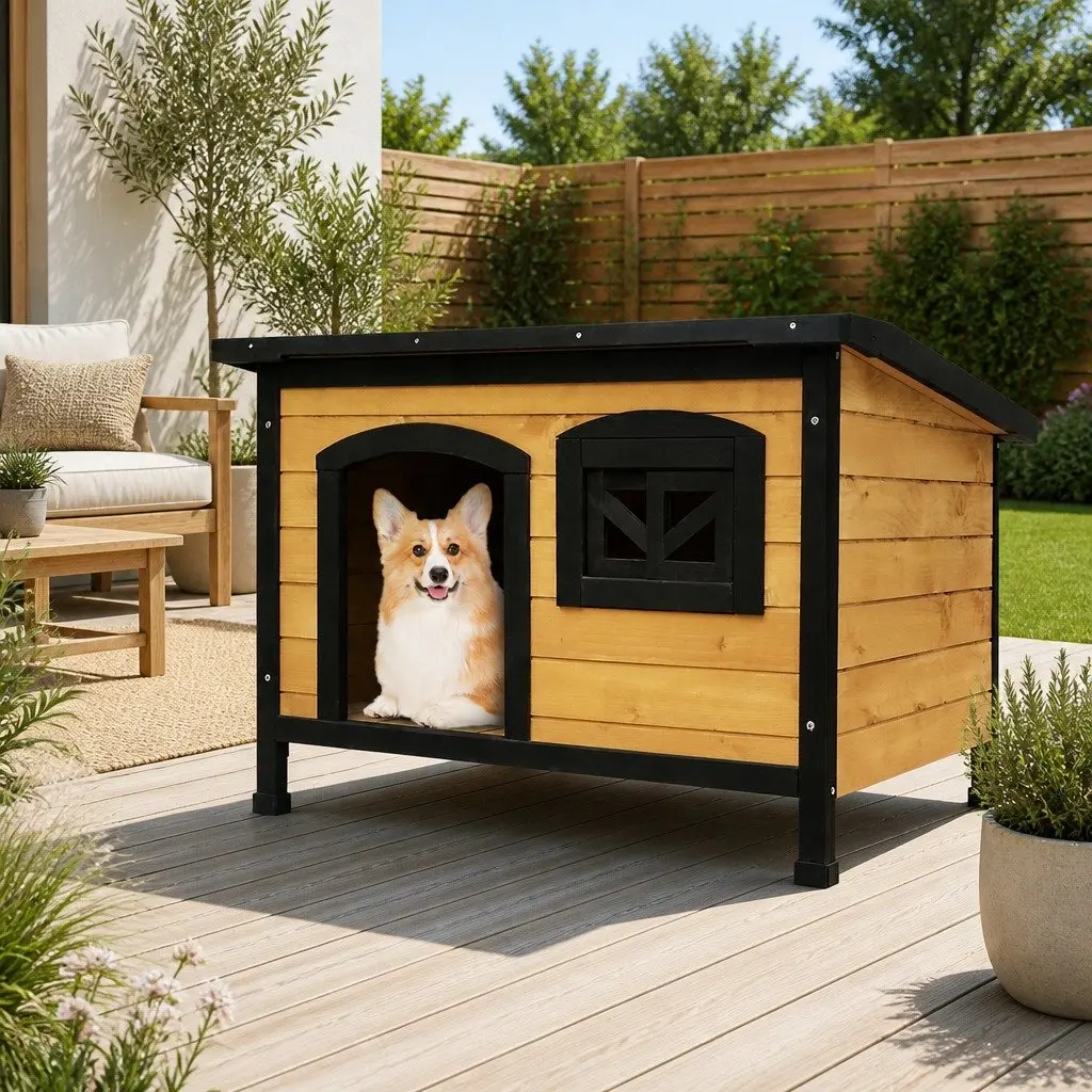 Dog Kennel Extra Large Wooden Weatherproof Outdoor Indoor Pet House