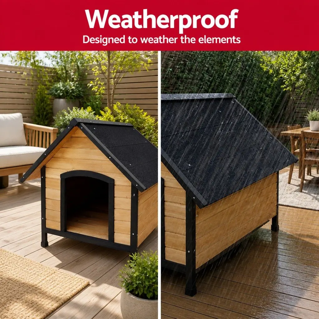 Extra Large Wooden Dog Kennel Outdoor House Pet Cabin XL Crate Waterproof Puppy