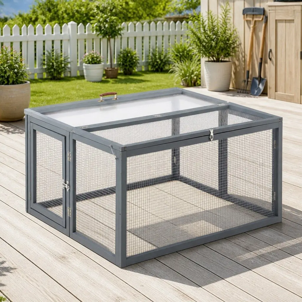 Portable Chicken Coop 110cm Folding Outdoor Cage Playpen for Small Animals
