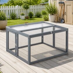 Portable Chicken Coop Rabbit Run Wooden Hutch Folding Outdoor Cage Playpen 110cm