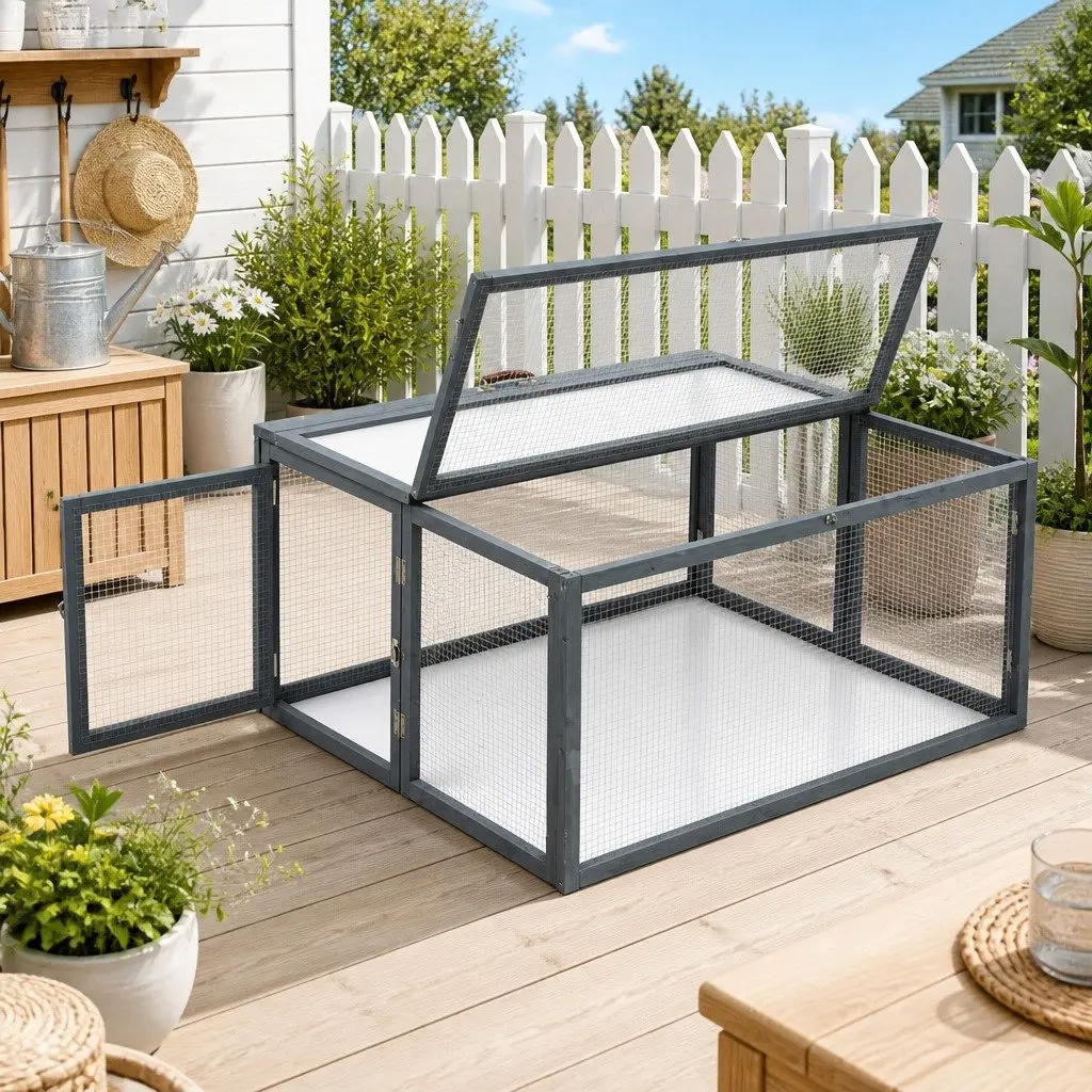 Portable Chicken Coop 110cm Folding Outdoor Cage Playpen for Small Animals