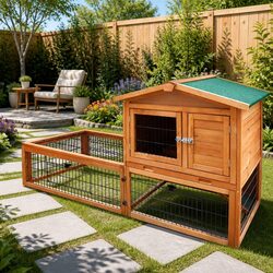 Pet Hutch for Rabbits, Guinea Pigs, and Ferrets - Ideal for Outdoor Use