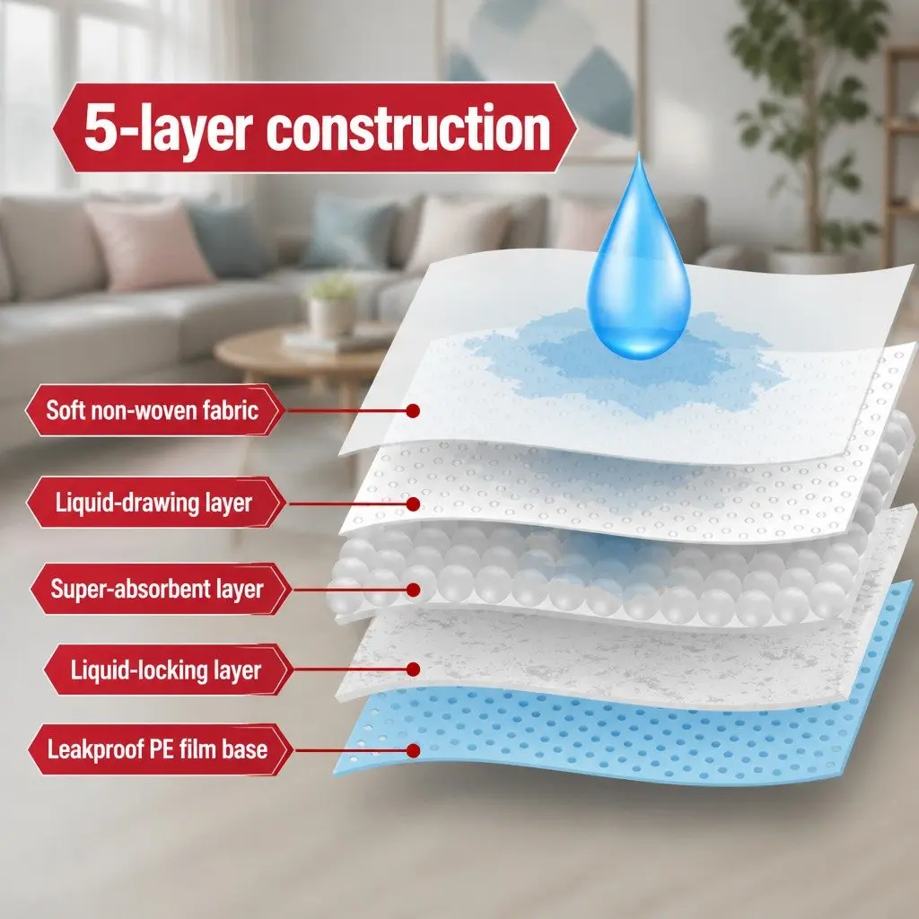 Pet Training Pads 60x60cm Super Absorbent Five Layer Protection 200 Piece