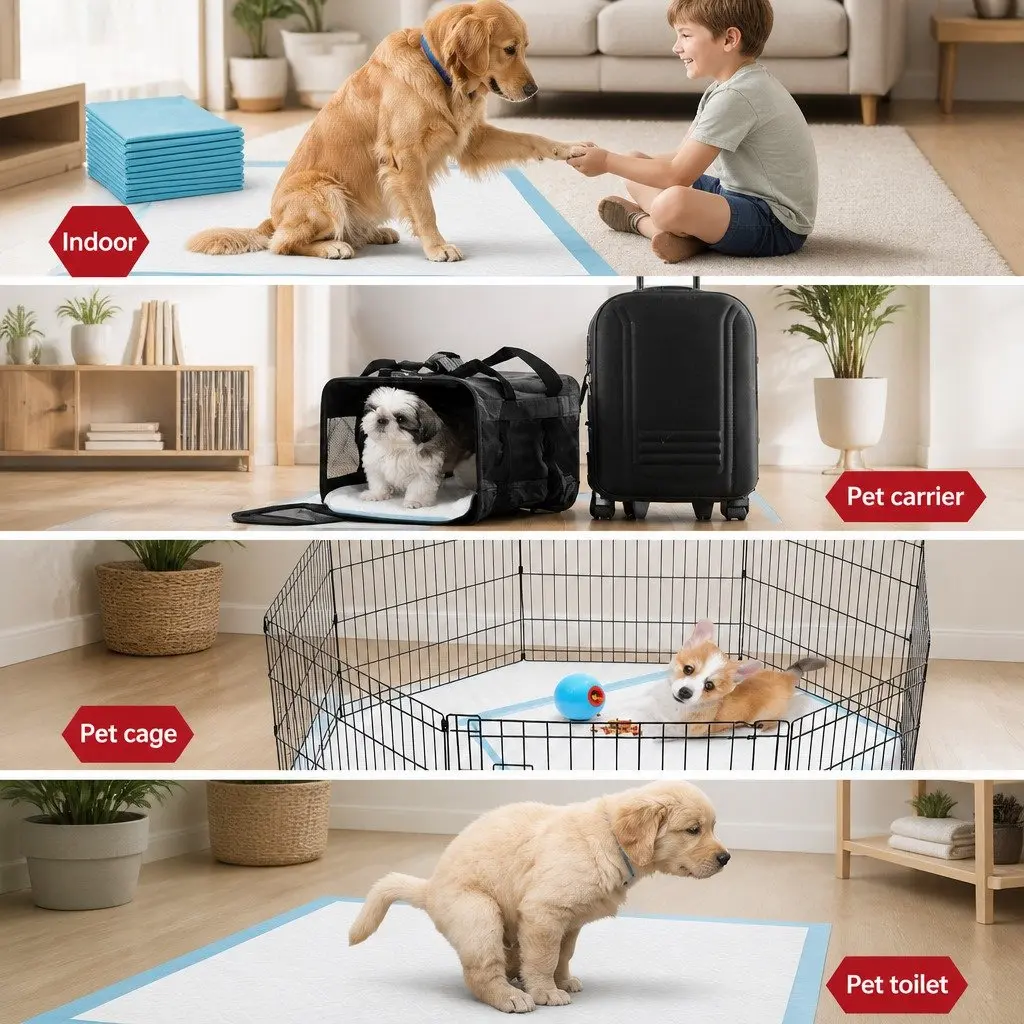Pet Training Pads 60x60cm Super Absorbent Five Layer Construction Leakproof Bottom