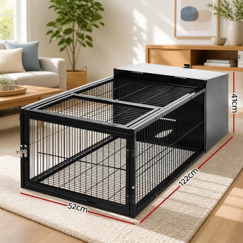 Rabbit Hutch Cage 122x52cm Enclosure Run Carrier Metal Frame Small Pets Guinea