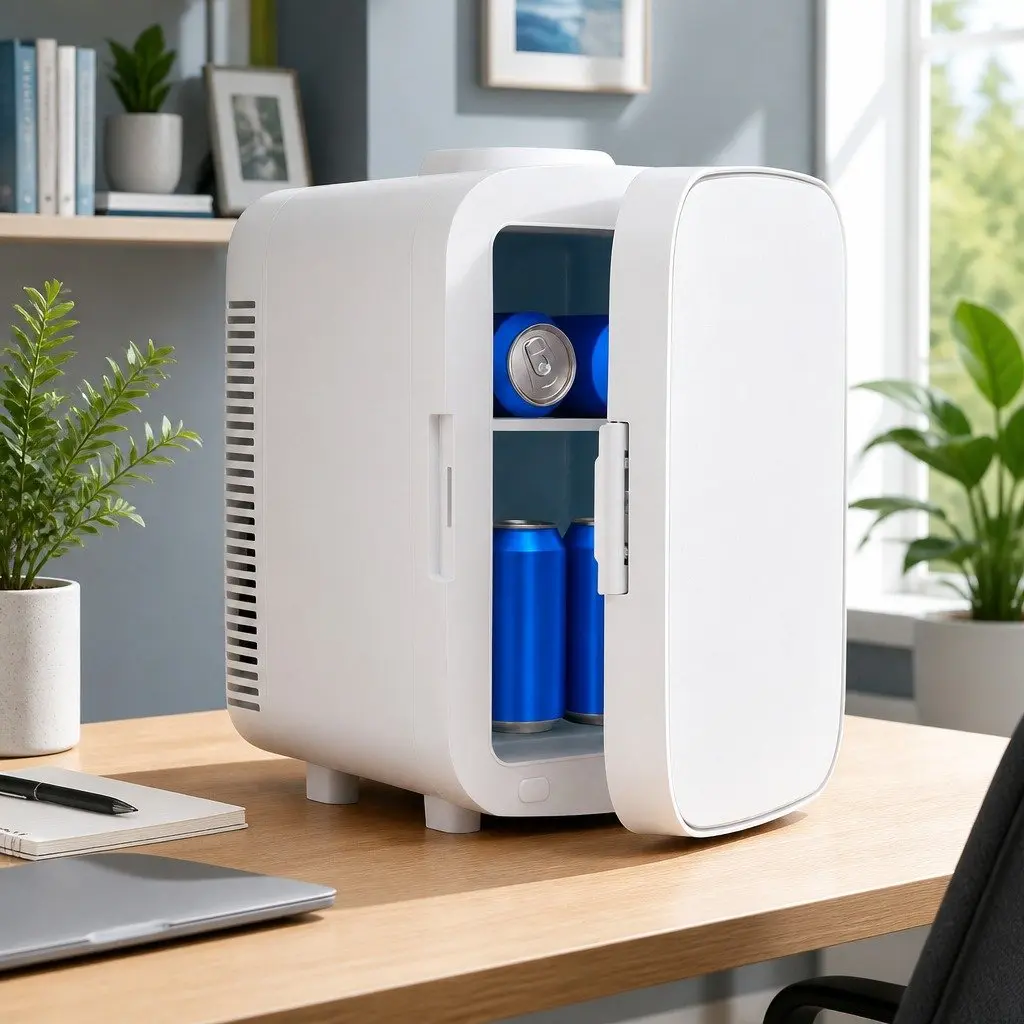 Portable Mini Fridge White Compact Dual Cooling and Heating 12V 220V