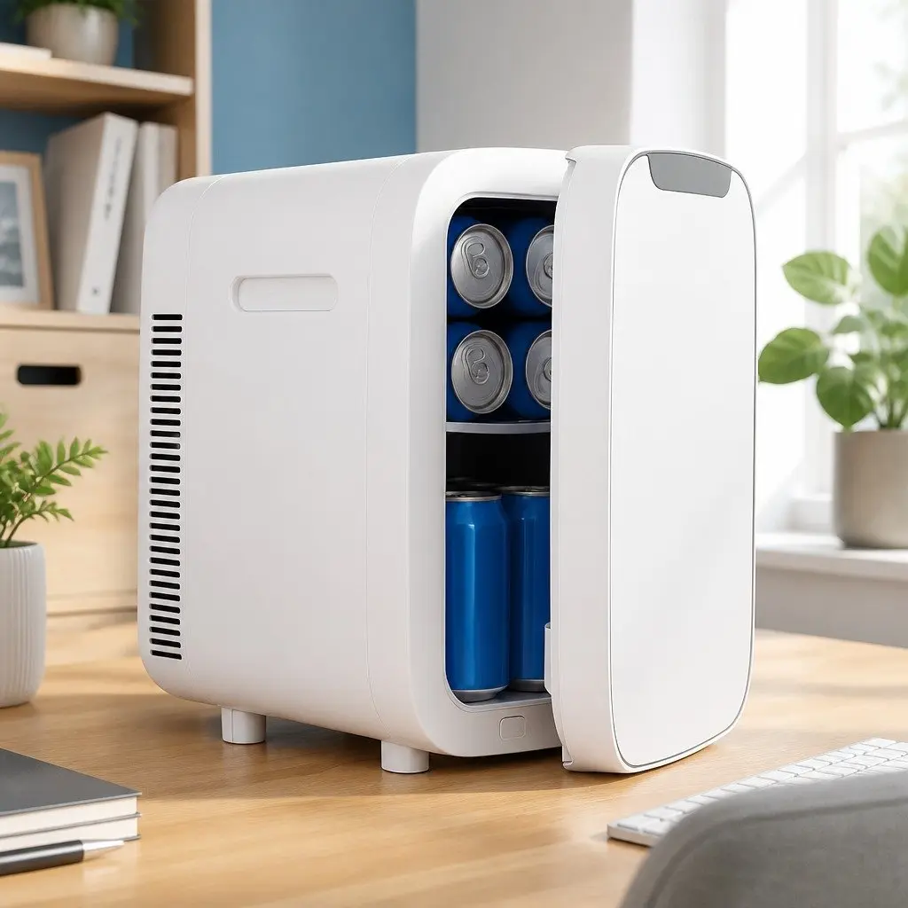 Mini Fridge Portable 12V 220V Electric Cooler Warmer Compact White