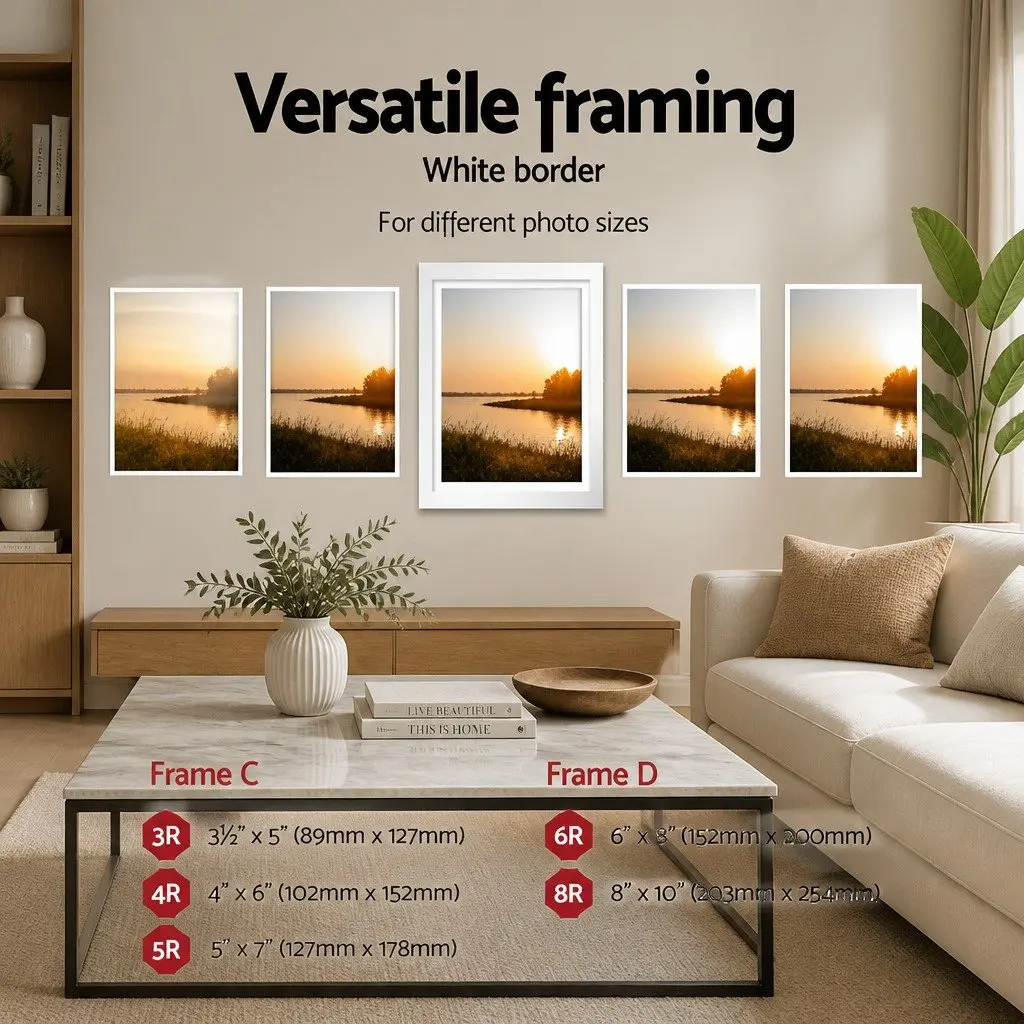 Photo Frame Set 26 Piece Multiple Sizes 3.5x5 4x6 5x7 8x10 Wall Art Display