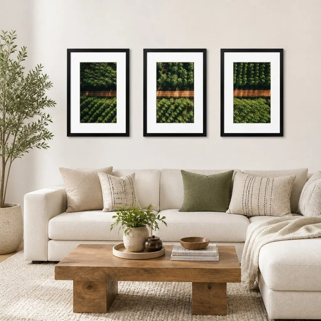 3 Piece Photo Frame Set A3 Black Polymer Rectangle Picture Display