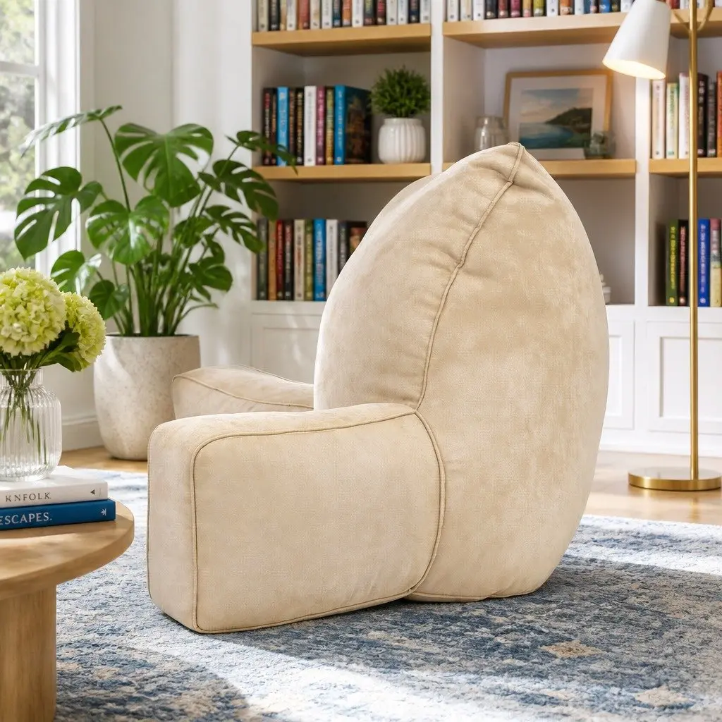 Reading Pillow Back Rest Cushion Oatmeal Ergonomic Armrests Lumbar Support