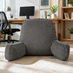 Reading Pillow Back Rest Lumbar Support Cushion Grey Bedroom Bedding