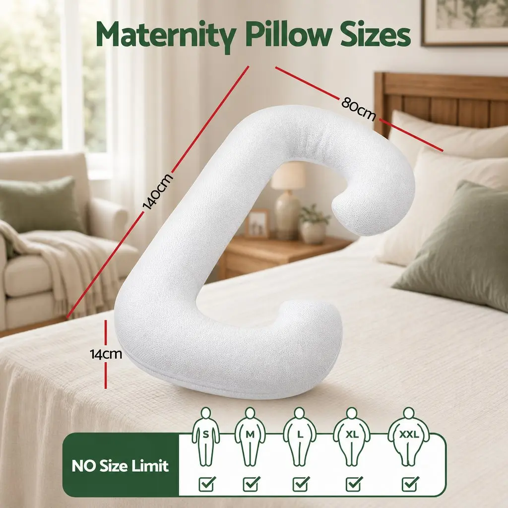 C-Shaped Pregnancy Pillow Body Support Side Sleepers Maternity Pillow Belly