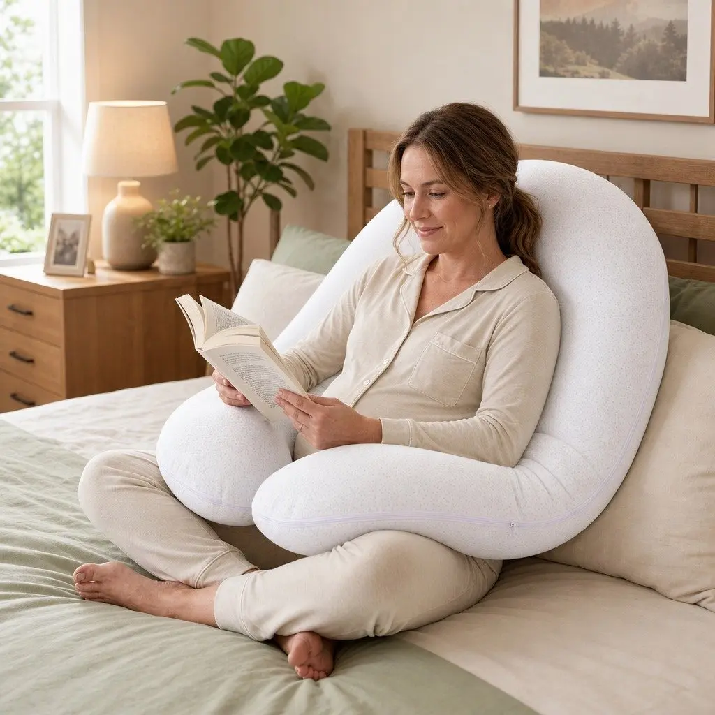 C-Shaped Pregnancy Pillow Body Support Side Sleepers Maternity Pillow Belly