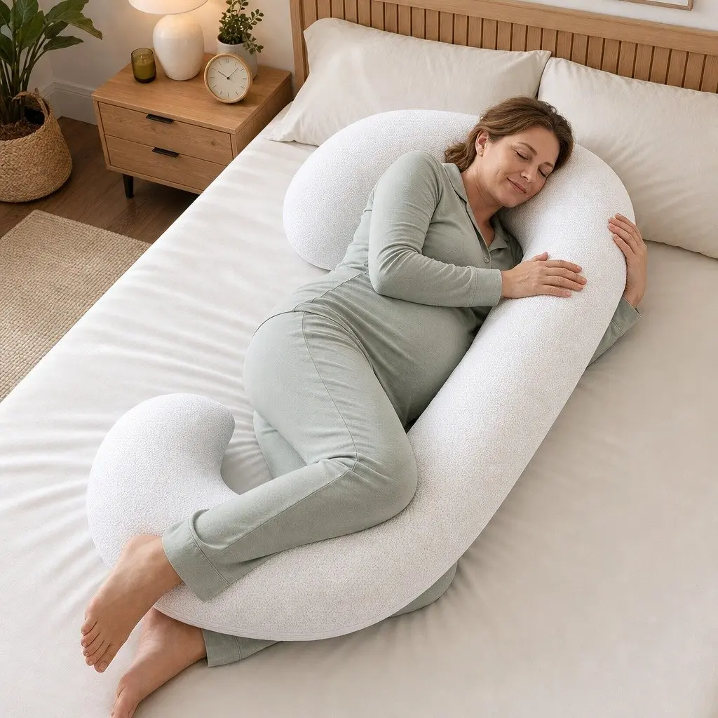 C-Shaped Pregnancy Pillow Body Support Side Sleepers Maternity Pillow Belly