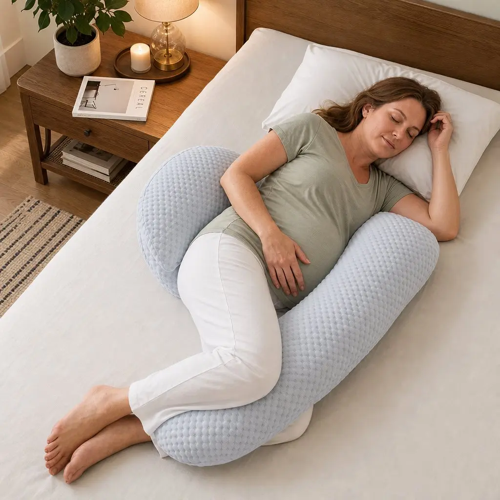 Cooling Body Pillow 37x87 cm Adjustable Maternity Support for Back Belly Hips Pregnancy
