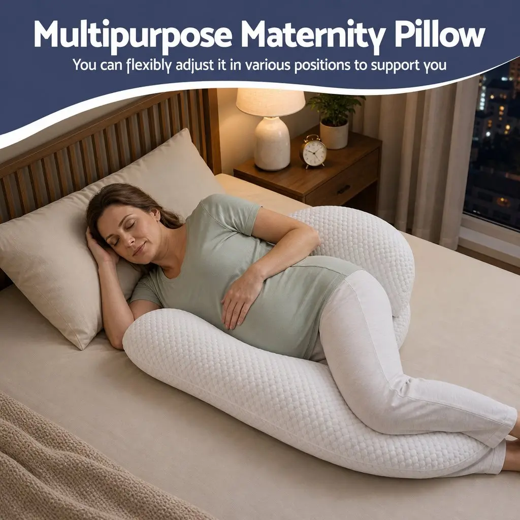Cooling Body Pillow 37x87 cm Adjustable Maternity Support for Back Belly Hips Pregnancy