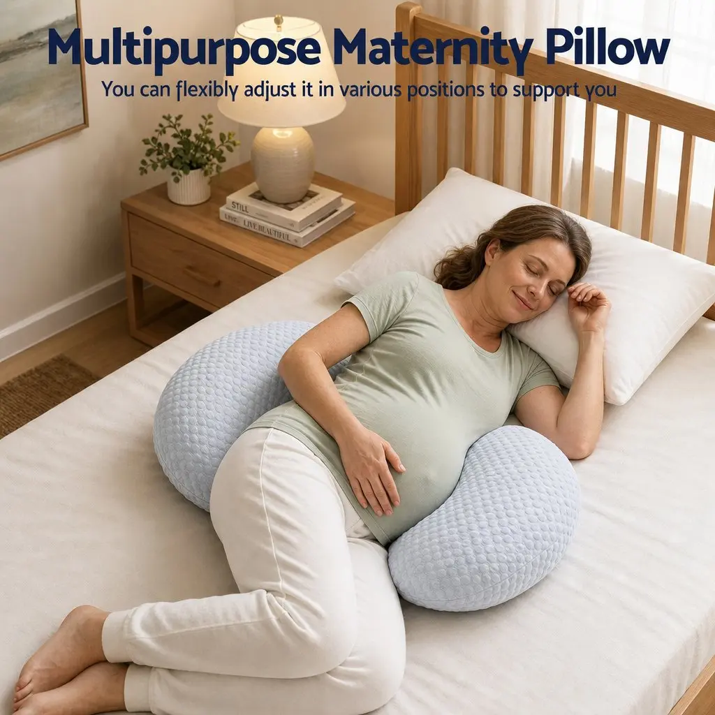 Cooling Body Pillow 37x87 cm Adjustable Maternity Support for Back Belly Hips Pregnancy
