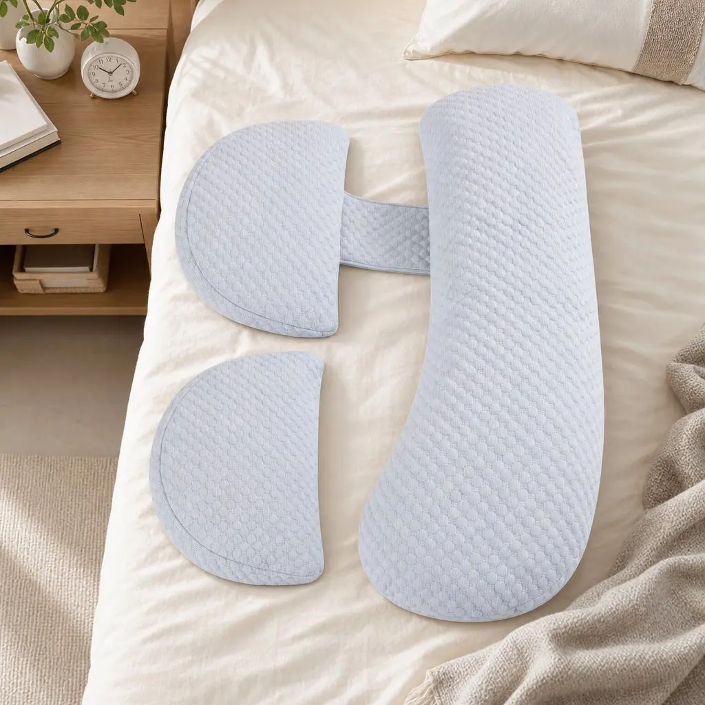 Cooling Body Pillow 37x87 cm Adjustable Maternity Support for Back Belly Hips Pregnancy