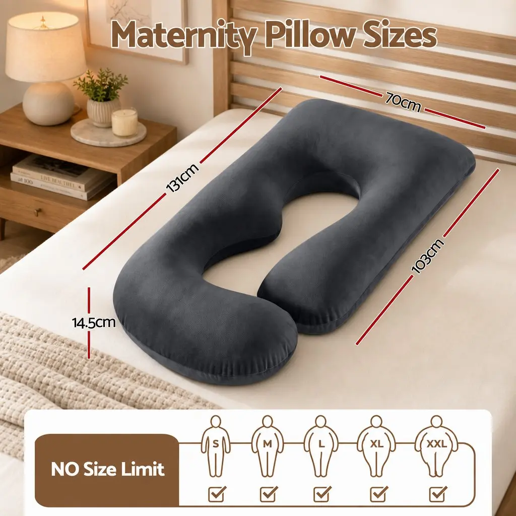 G-Shaped Pregnancy Pillow Full Body Maternity Support Cushion for Side Sleepers