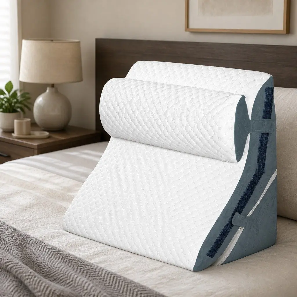 Orthopedic Bed Wedge Pillow 24 Inch 3-in-1 Adjustable Memory Foam Sleep Support