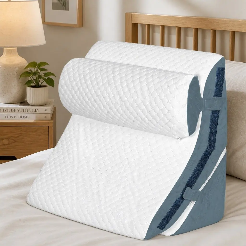 Orthopedic Bed Wedge Pillow 24 Inch 3-in-1 Adjustable Memory Foam Sleep Support