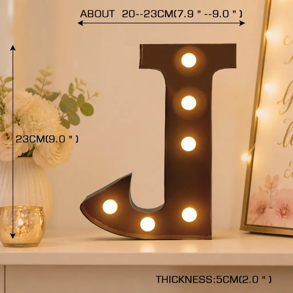 LED Metal Letter Light Free Standing Warm Glow for Weddings Parties Home Decor