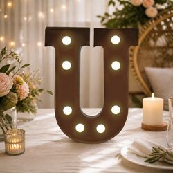 Warm LED Metal Alphabet Lights for Home and Events