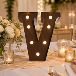 LED Metal Letter Lights Free Standing Marquee Alphabet Numbers Party Wedding