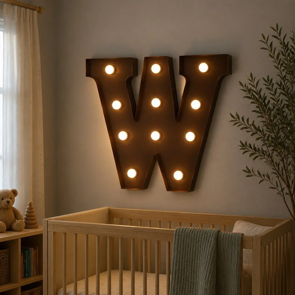 Metal Alphabet LED Letter Lights Freestanding Marquee Customizable Illuminated Decor