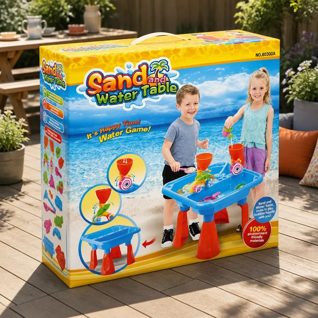 Kids Sand and Water Table Outdoor Play Set with Accessories for Toddlers