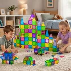 Magnetic Tiles Building Blocks 100pcs Kids Educational Construction Toys STEM