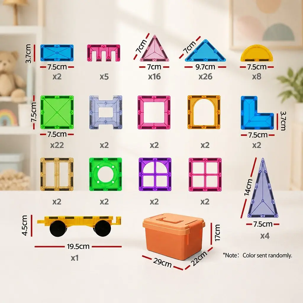 Magnetic Tiles Building Blocks 100 Piece Kids Educational Construction Toys STEM