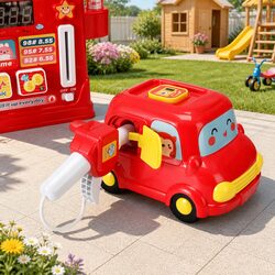 Kids Gas Station Pretend Play Toy Pump Playset with Sounds Credit Card Machine