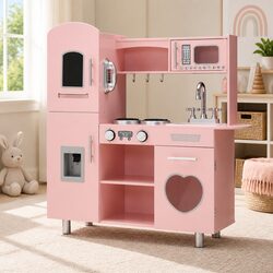 Enhance Playtime with a Pink Wooden Kitchen Set