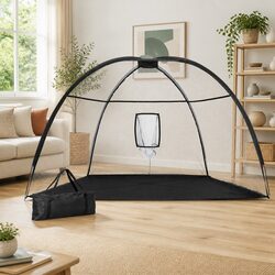Golf Practice Net 3.5m Portable Training Aid Driving Target Tent Black Outdoor