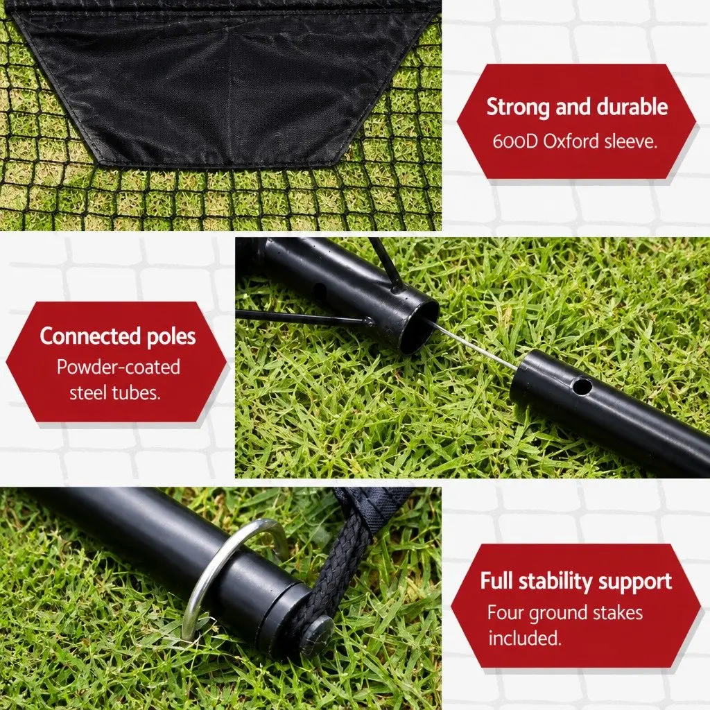 Portable Soccer Rebounder Net 1.8m Football Training Goal Black Lightweight