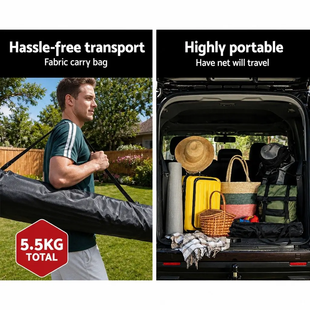 Portable Soccer Rebounder Net 2.1m Durable Steel Frame High-Density PE Net