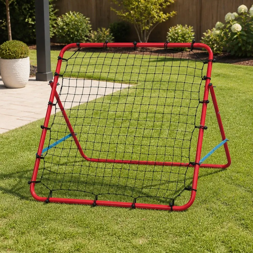 Portable Rebound Net Training Aid 100cm Metal Frame High-Density PE-Mesh for Soccer Baseball Football