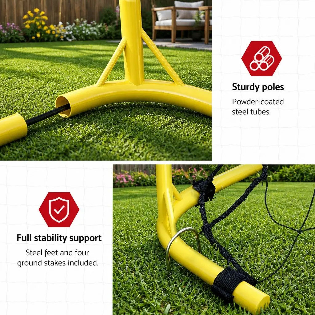 Portable Soccer Goal Net 2.4m Football Training Rebounder Sports Equipment