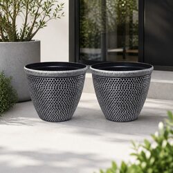 Enhance Your Garden with 30cm Modern Plastic Plant Pots Set