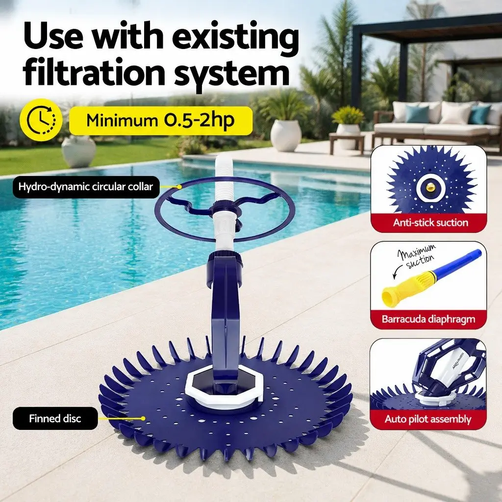 Automatic Pool Vacuum Cleaner 10M Suction Hose System for Above Ground and In-Ground Pools