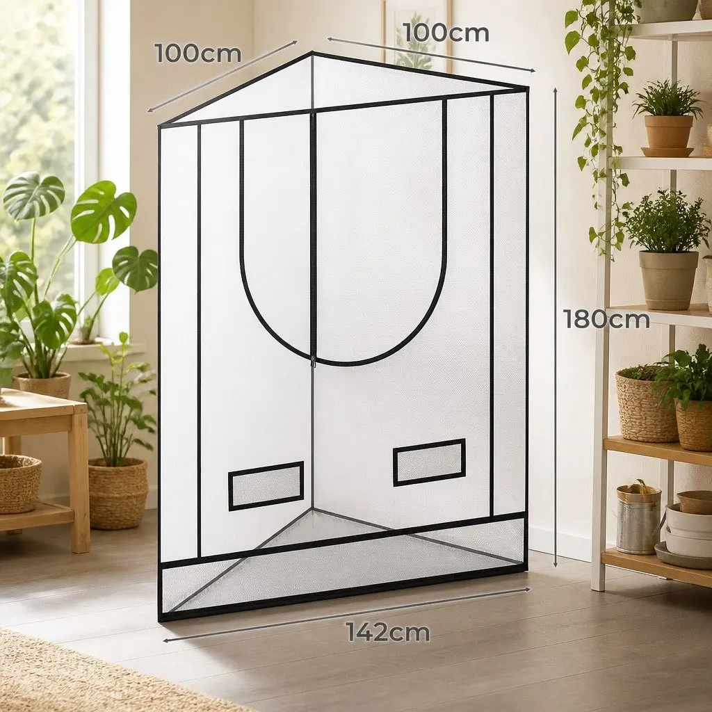 Indoor Grow Tent 100cm x 100cm Steel Frame 600D Oxford Cloth Reflective