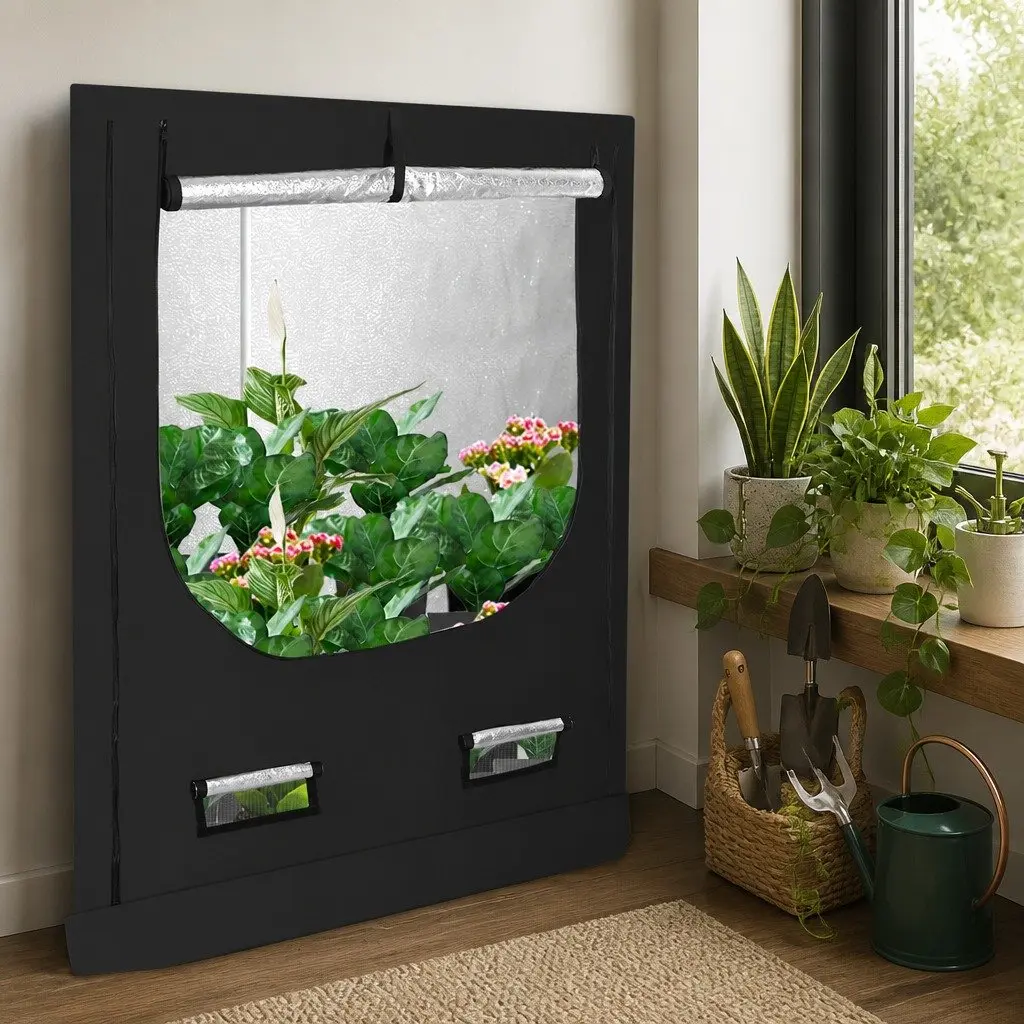 Indoor Grow Tent 100cm x 100cm Steel Frame 600D Oxford Cloth Reflective