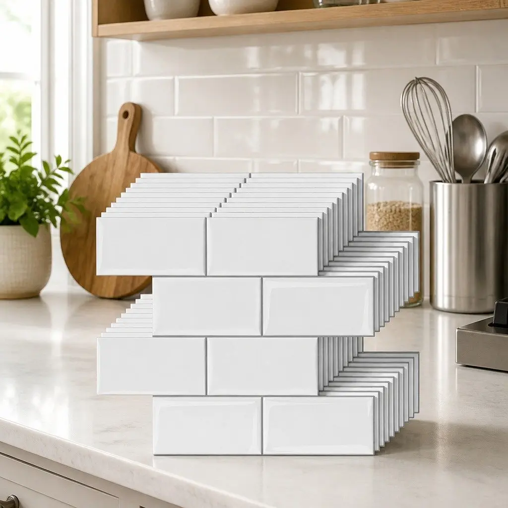 3D Peel and Stick Subway Tile Backsplash Wall Tiles Self Adhesive 10 Sheets